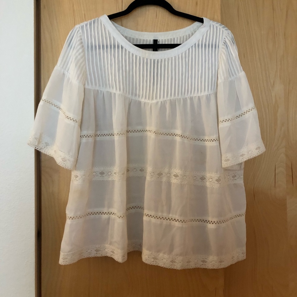 White Short Sleeve Blouse